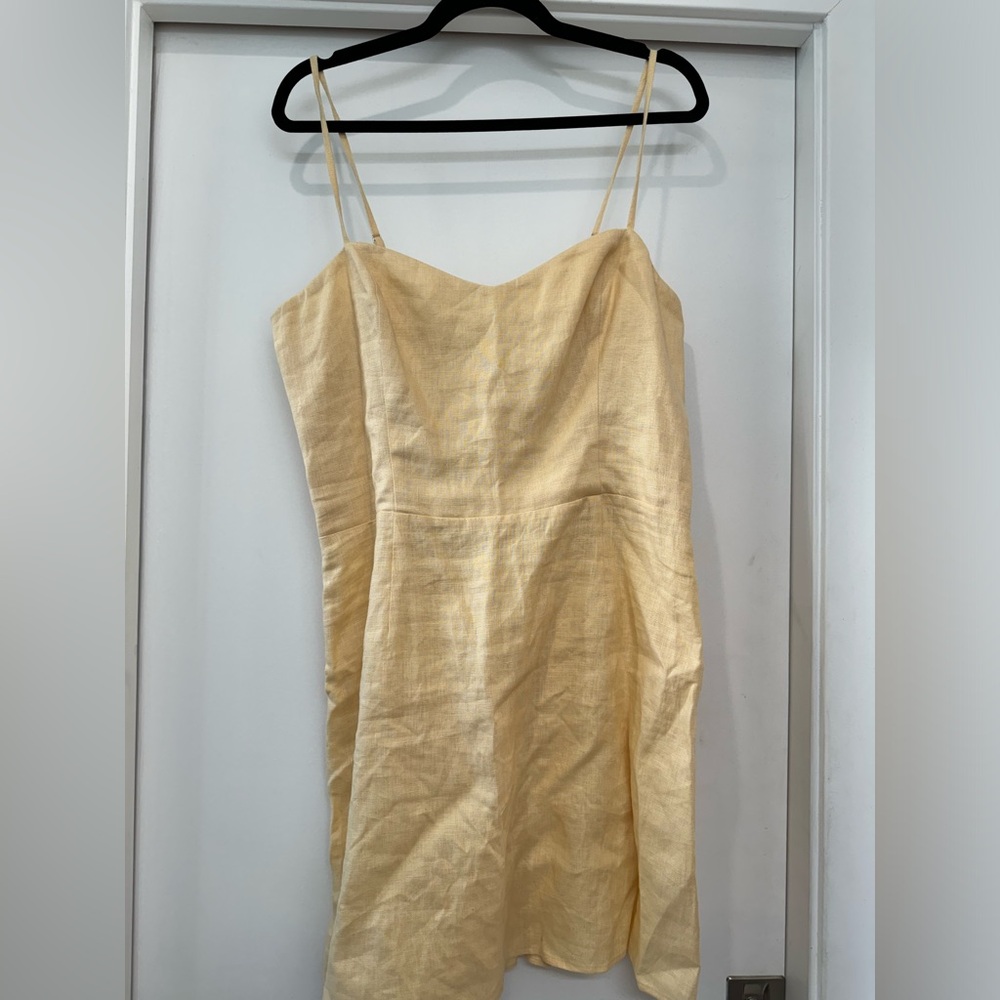 Reformation Dresses | Yellow Roarke Mini Linen Sweetheart | Yellow | Size: 12